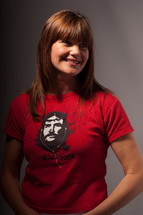 woman wearing a Jesus Sound t-shirt