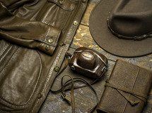 brown leather men's attire and accessories 
