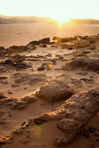 sunlight on desert sand 