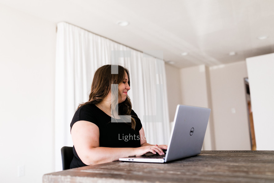woman working from home 