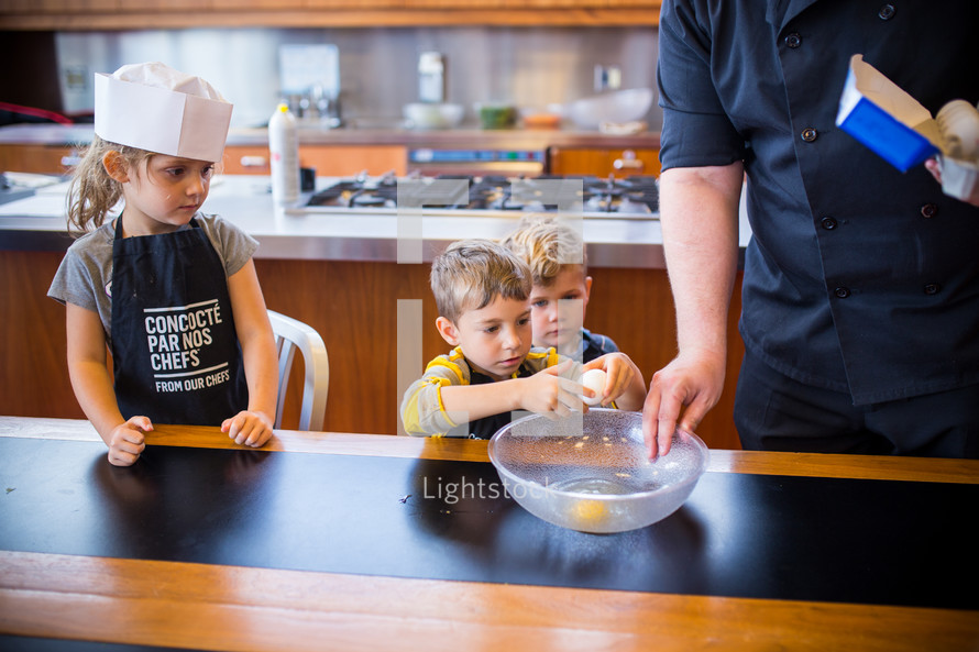 children at cooking class 