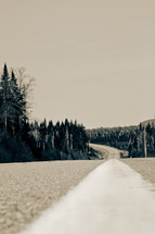 Road in the wood towards Mt Tremblant