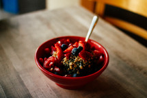 bowl of oatmeal and berries 