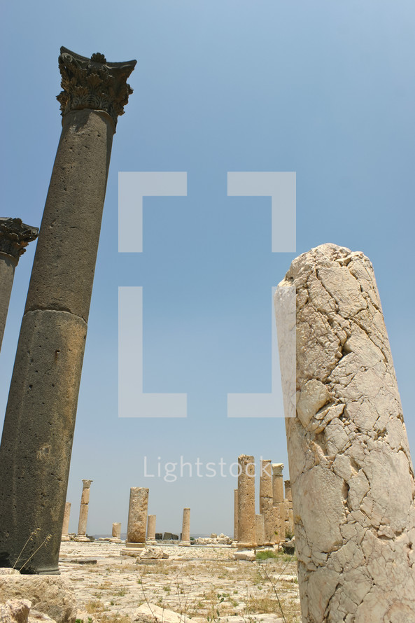 pillars at an old ruins site