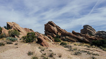 jagged rocks on desert landscape 