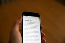 a Bible app on a cellphone 