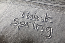 think spring written in snow