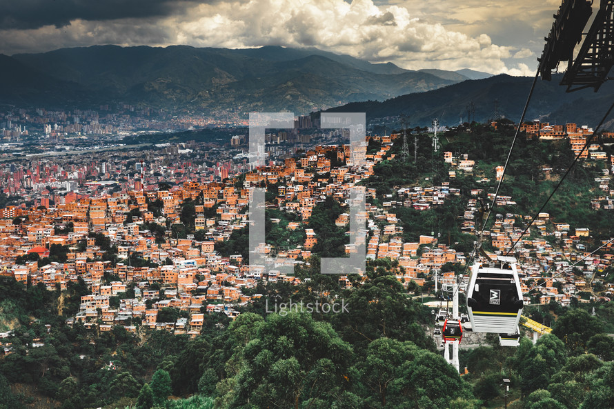 Lookout point from the metro cable over Medellín, Colombia