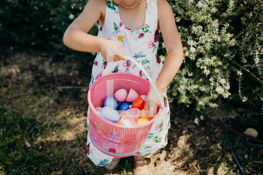 a girl with an Easter basket 