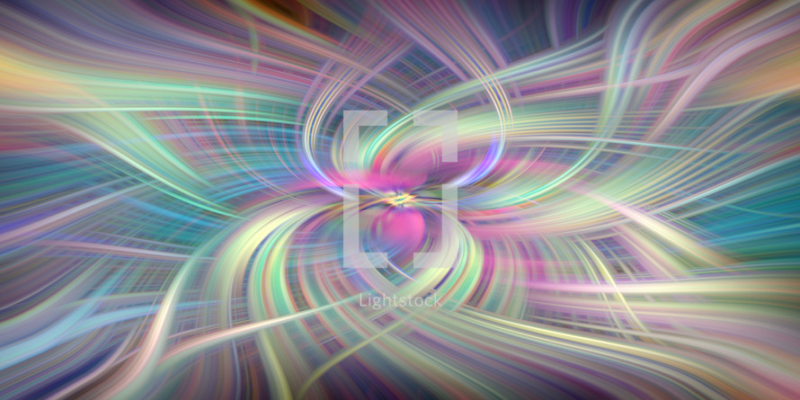 colorful abstract background of interwoven curving rays