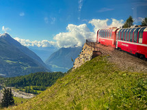 Climbing Higher.   Bernina Express, Switzerland