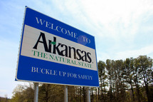 Welcome To Arkansas sign 