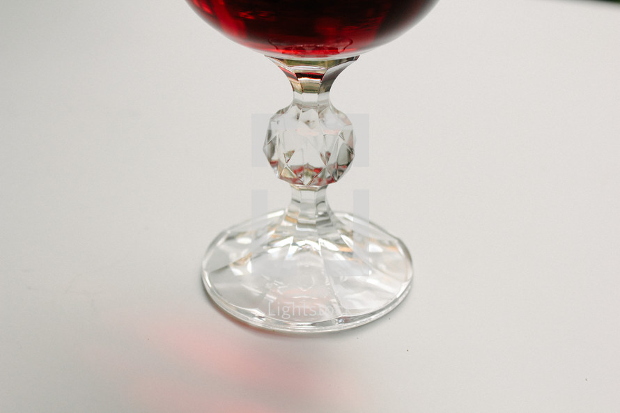 Bottom of a wine goblet.