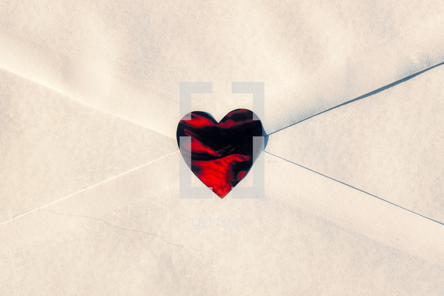 red heart on an Envelope 