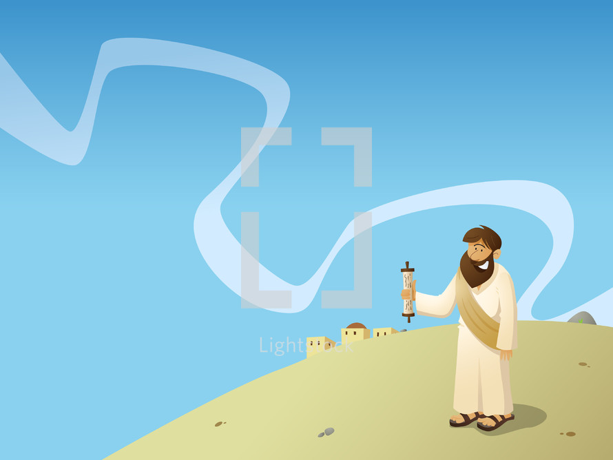 Jesus holding a scroll 