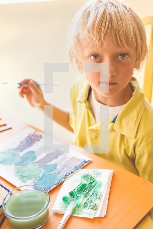 boy child painting 