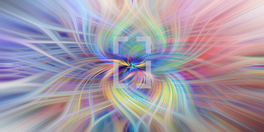 multicolored radiating petal shapes overlapping and interweaving - abstract background 