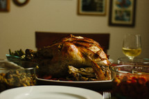 Turkey on a dinner table.