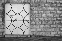 geometric patterned door 