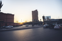 sunset in a city in Egypt 