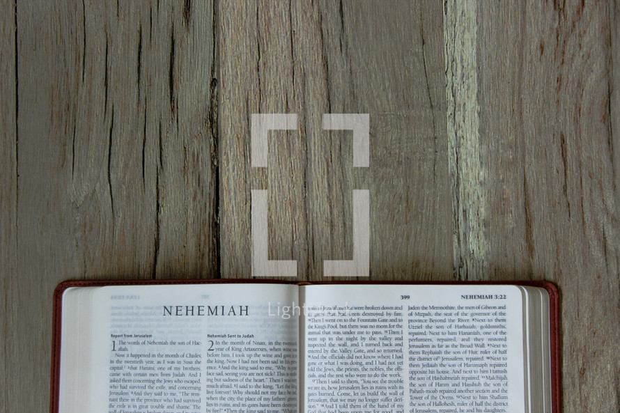Bible opened to Nehemiah