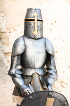 Suit of armor with shield