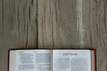 Bible opened to Jeremiah