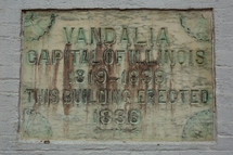 Historic plaque - Vandalia - marble with patina