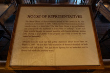 House of Representatives plaque