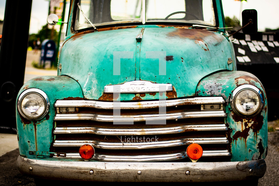 vintage turquoise vehicle 