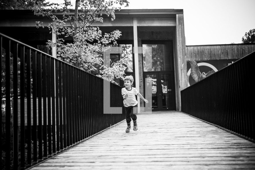 a boy running 