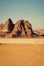 desert landscape with tracks 