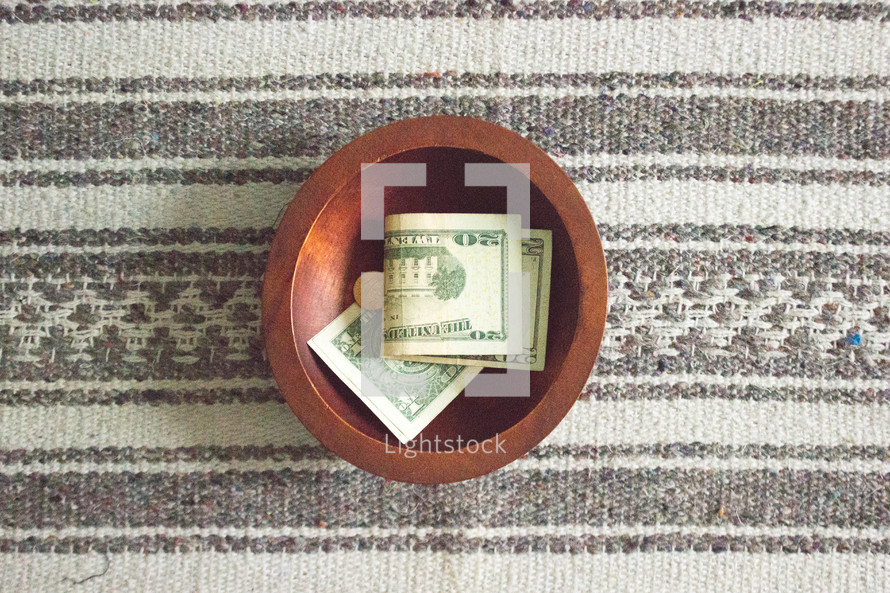money in a bowl 