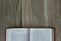 Bible opened to Nehemiah