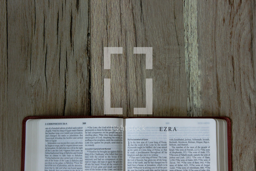 Bible opened to Ezra 