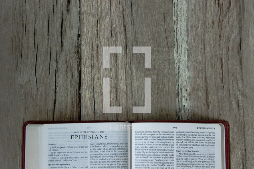  A Bible opened to Ephesians 