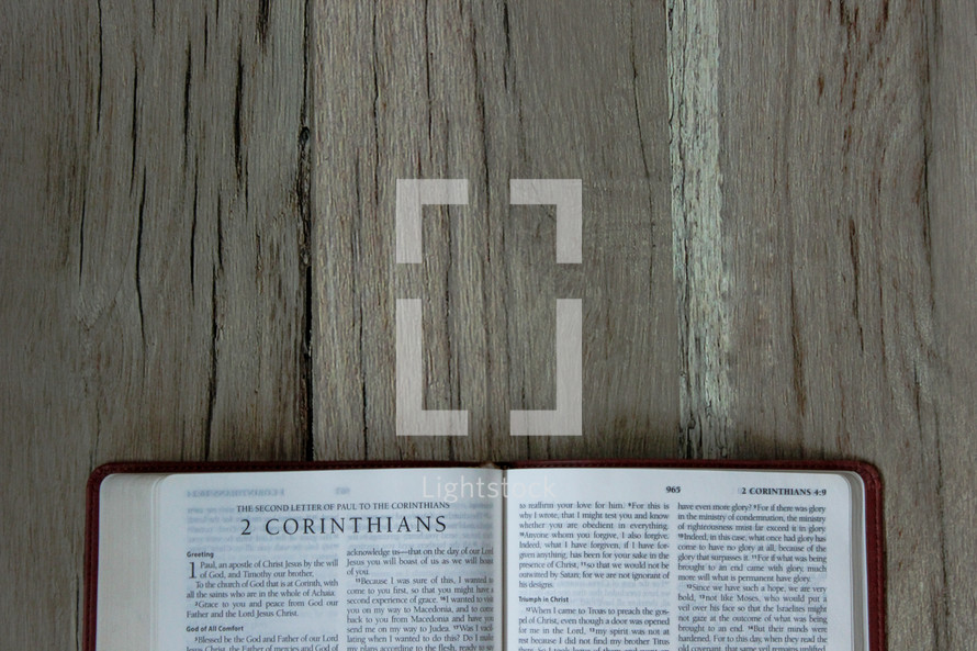 A Bible opened to 1 Corinthians