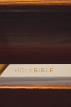 Holy Bible in a pew 