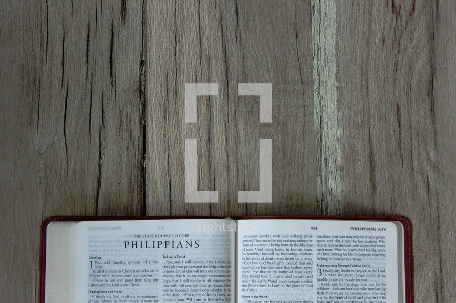 A Bible opened to Philippians 