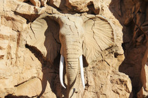 elephant sculpture in rock 