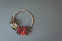 fall wreath hanging on a wall