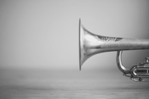 a shallow focus of trumpet horn with copyspace
