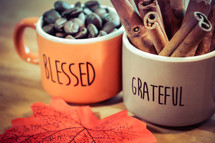 Blessed and Grateful mugs 