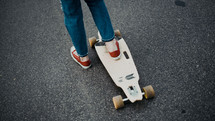 a young woman on a skateboard