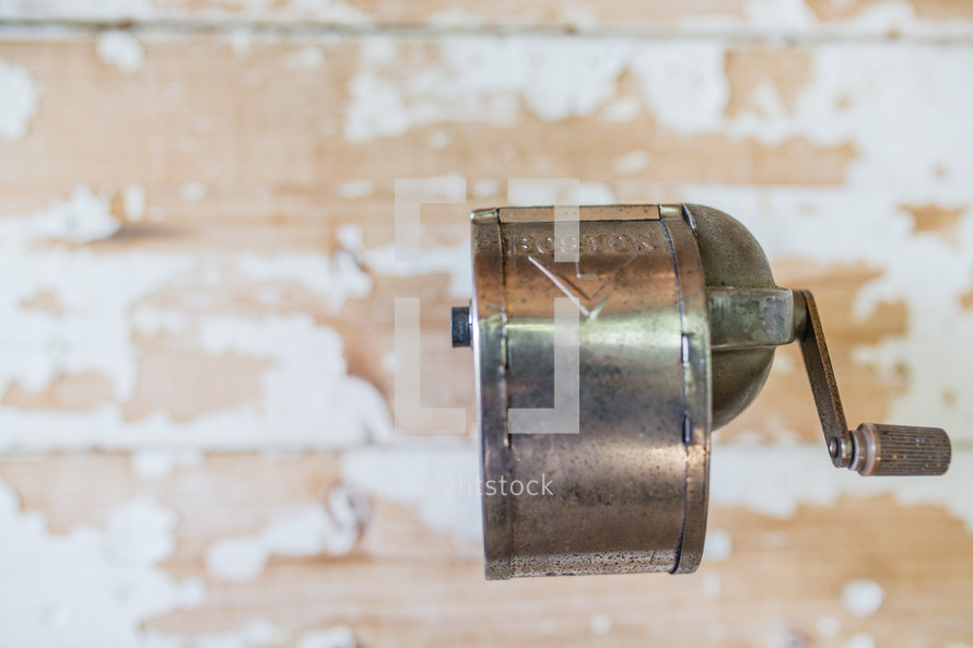 pencil sharpener on a wall 