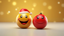 3D Christmas Emojis on a yellow background