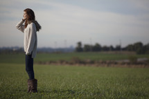 woman in a field