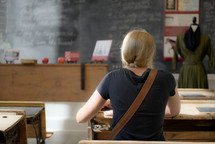 student sitting at a desk 