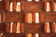 patterned red brick wall 