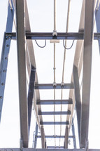 Abstract close up of catwalk beams on the pier at Grand Haven State Park in Grand Haven, Michigan	